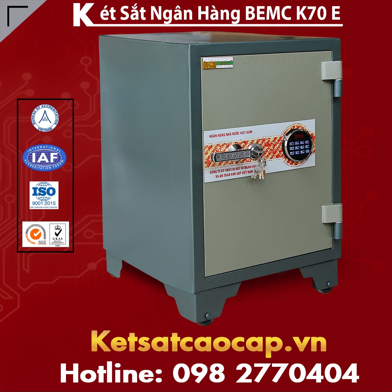 Két Sắt Ngân Hàng BEMC K70E Điện Tử hàn Quốc Hàng Mới Chính Hãng 100%